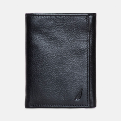 Nautica mens leather trifold passcase wallet