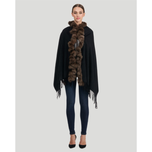 Gorski cashmere stole with sable