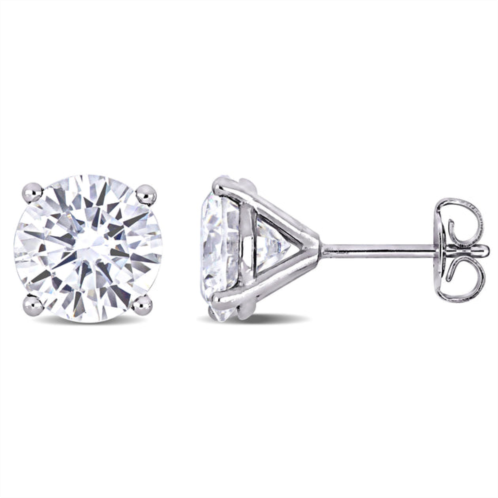 Mimi & Max 4ct dew created moissanite solitaire stud earrings in 14k white gold