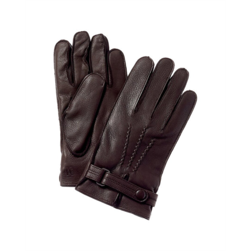 Bruno Magli two-tone cashmere-lined leather & suede gloves