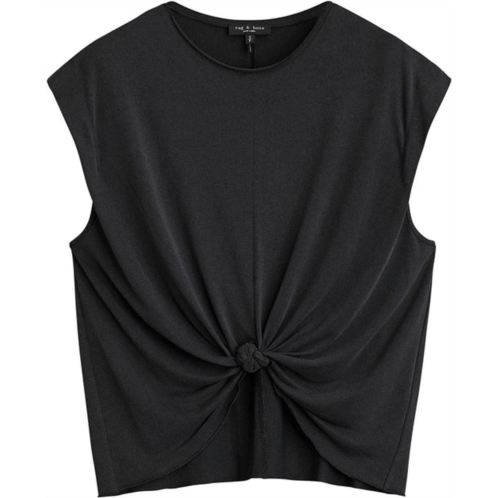 Rag & bone womens jenna knotted muscle tee solid black