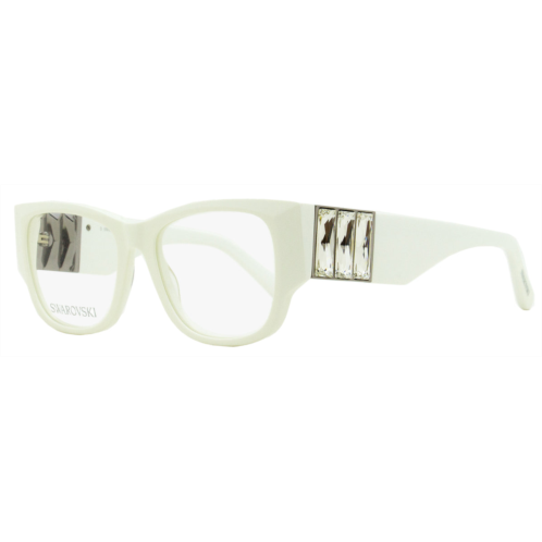 Swarovski womens rectangular eyeglasses sk5473 021 white 54mm