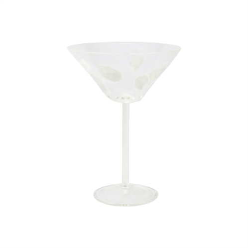 VIETRI drop white martini glass