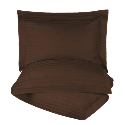 Superior 600-thread count egyptian cotton plush striped duvet cover set