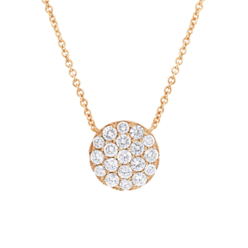 Diana M. 14 kt rose gold diamond pendant with micro pave circle design featuring 0.99 cts tw round diamonds