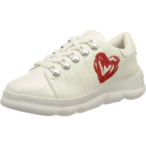 Love Moschino womens trainers leather sneakers in white