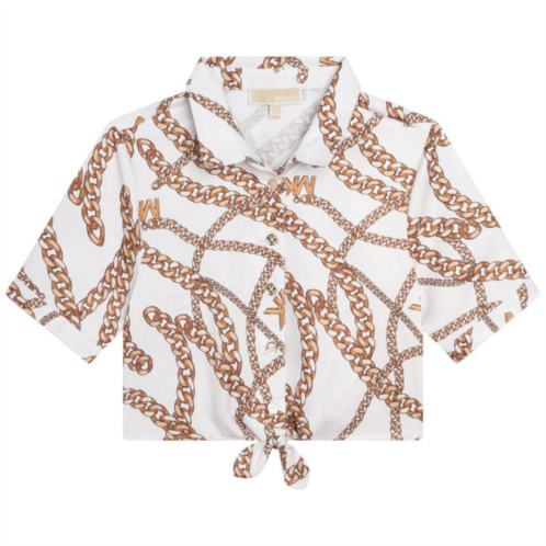 Michael Kors white patterned shirt