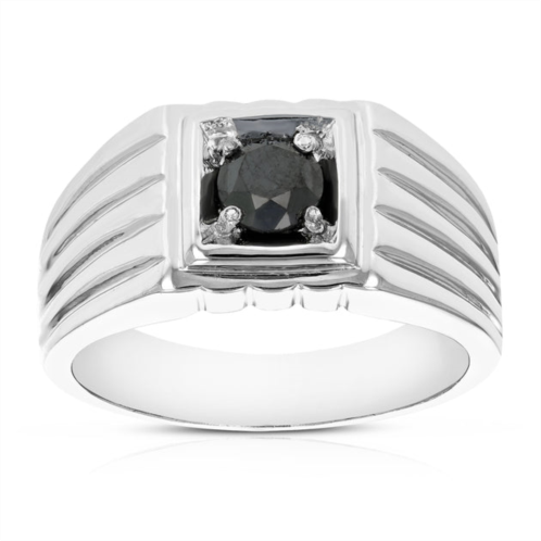 Vir Jewels 3/4 cttw mens black diamond engagement ring solitaire .925 sterling silver