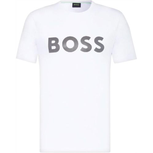 Hugo Boss men tee short sleeve crew neck cotton t-shirt 8 100-white