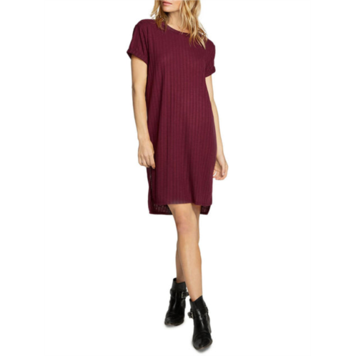 Chaser womens ribbed knee t-shirt dress