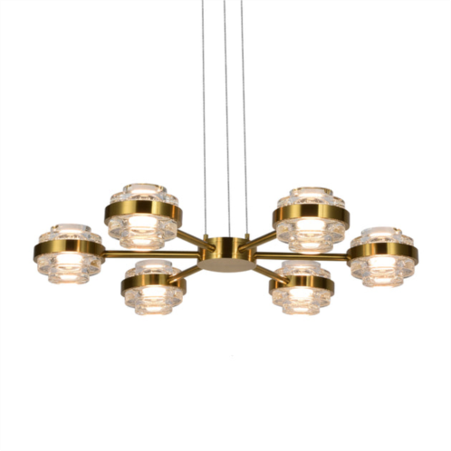 VONN Lighting milano vap2336ab 25 6-light height adjustable pendant lighting integrated led chandelier in antique brass