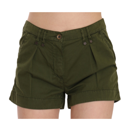 PLEIN SUD mid waist 100% cotton mini womens shorts