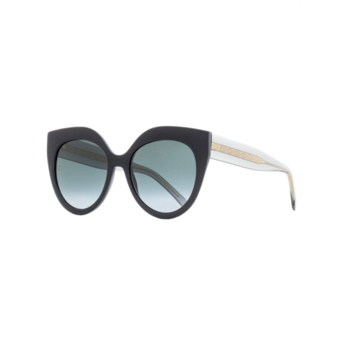 Elie Saab womens cat eye sunglasses es081/s 8079o black/transparent gray 55mm