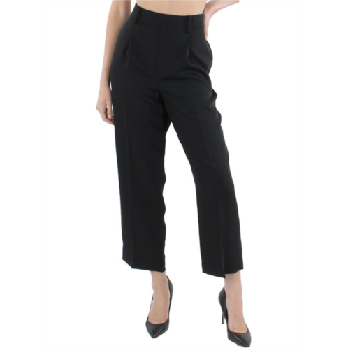Vince womens pleated tapered cropped pants