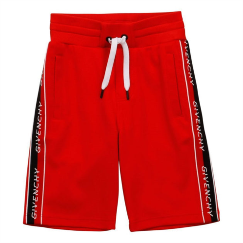 Givenchy red logo track shorts