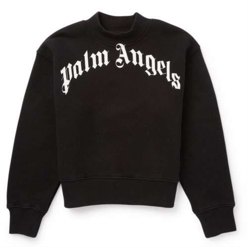 PALM ANGELS black logo print sweatshirt