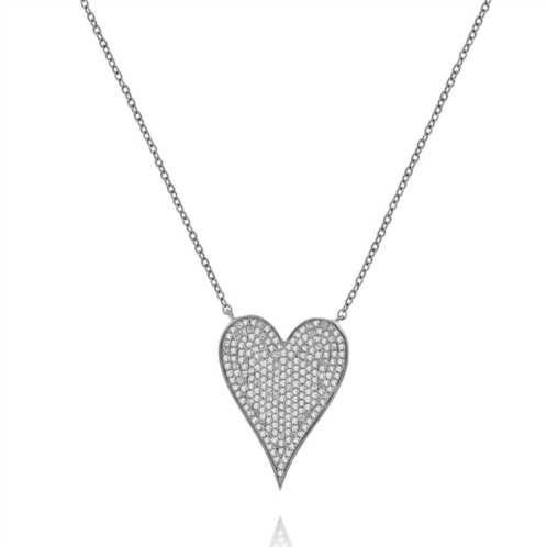 Diana M. 14 kt white gold diamond pendant with heart-shaped design adorned with 0.44 cts tw diamonds