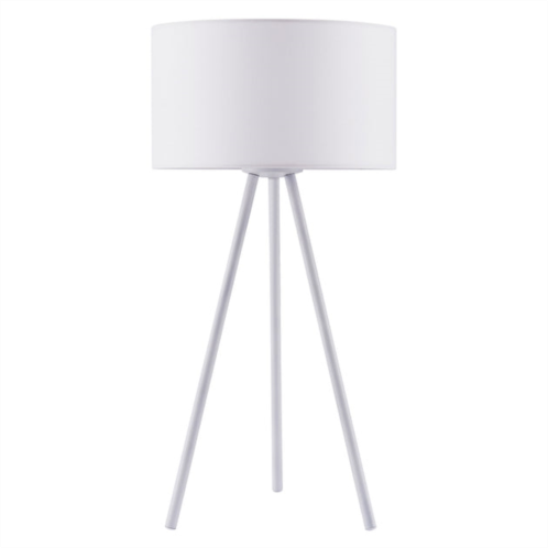 Teamson home tripod table lamp drum shade white eli modern lighting th-l00002w