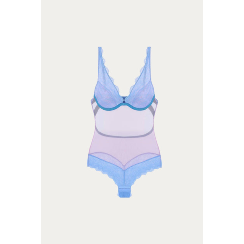 DO+BE jessica high apex body in cornflower blue/lilac/ocean green