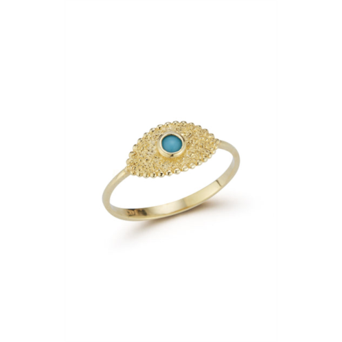 Ember Fine Jewelry 14k gold & turquoise evil eye ring