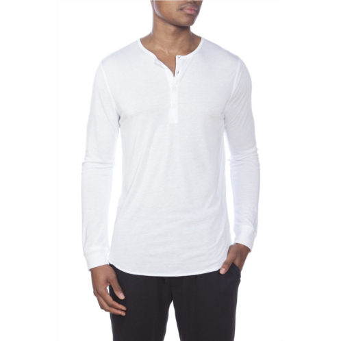 Unsimply Stitched poly viscose long sleeve henley