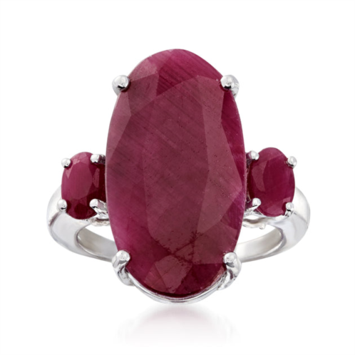 Ross-Simons 3-stone ruby ring in sterling silver