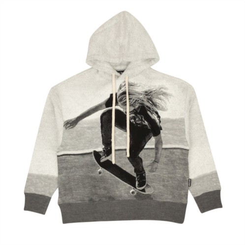 Palm Angels grey jacquard skater print hoodie