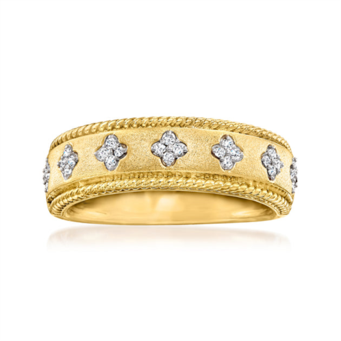 Ross-Simons diamond clover ring in 18kt gold over sterling