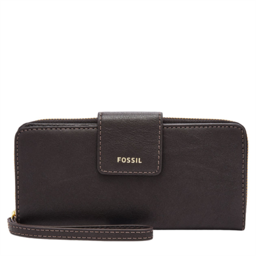Fossil womens madison leather zip clutch