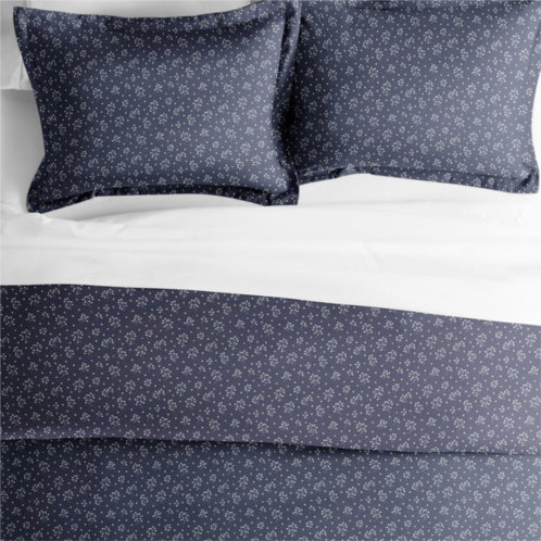 Ienjoy Home midnight blossoms navy pattern duvet cover set ultra soft microfiber bedding, king/cal-king