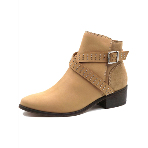 KAANAS albarola womens leather almond toe ankle boots