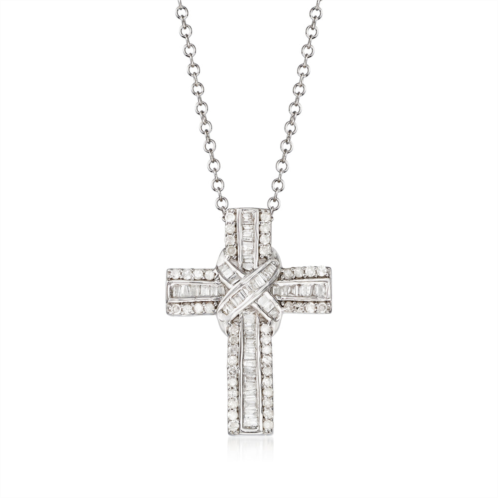 Ross-Simons diamond cross pendant necklace in sterling silver