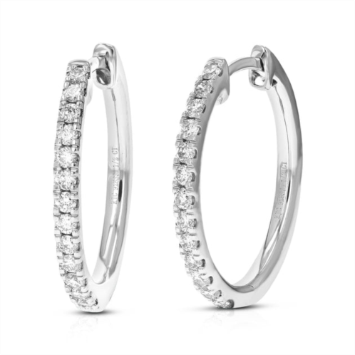 Vir Jewels 1/2 cttw round cut lab grown diamond prong set hoop earrings in .925 sterling silver 2/3 inch