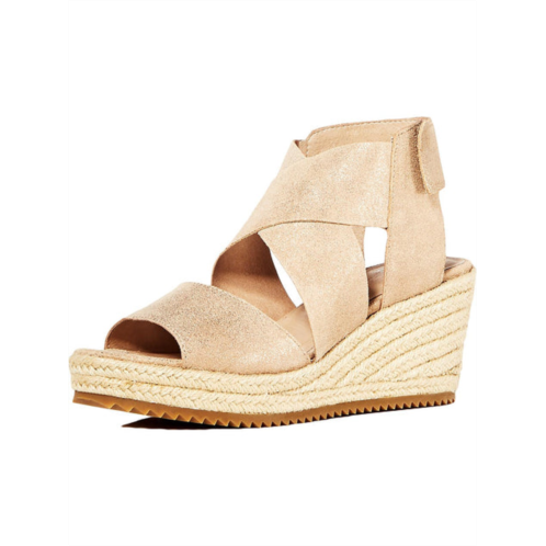 Eileen Fisher willow 3 womens suede ankle strap wedge sandals