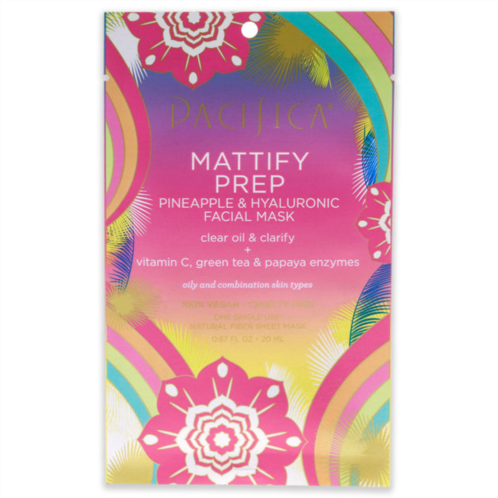 Pacifica mattify prep pineapple and hyaluronic facial mask by for unisex - 1 pc mask