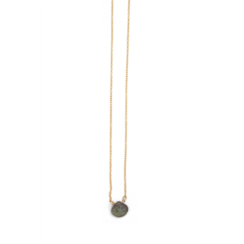 A Blonde and Her Bag stephanie delicate drop demi fine necklace in labradorite