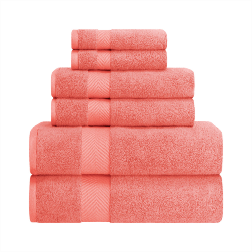 Superior contemporary quick-drying zero-twist cotton assorted 6-piece towel set
