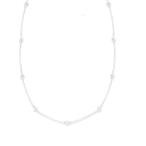 Diana M. 14 kt white gold, 18 diamonds-by-the-yard necklace featuring 0.50 cts tw round diamonds