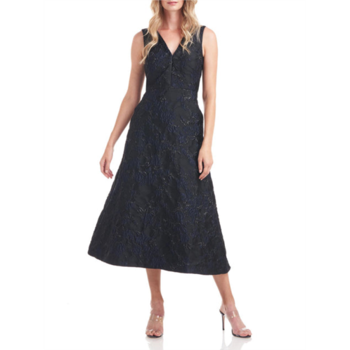 Kay Unger New York womens shimmer sleeveless evening dress