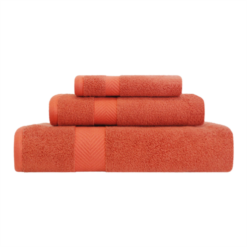 Superior contemporary quick-drying zero-twist cotton 3-piece towel set