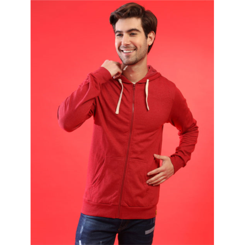 Campus Sutra men zipper solid full sleeve stylish casual hooded sweatshirts