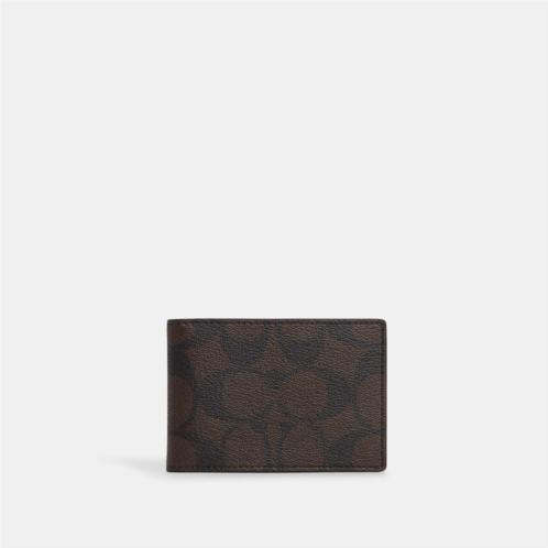 Coach Outlet compact billfold wallet in signature canvas