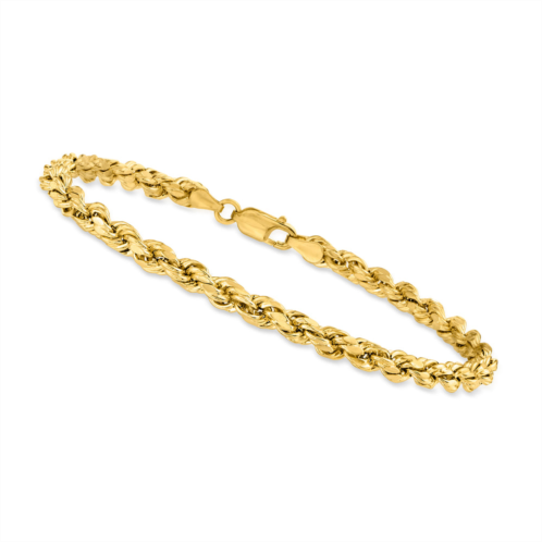 Canaria Fine Jewelry canaria 4mm 10kt yellow gold diamond-cut rope chain bracelet