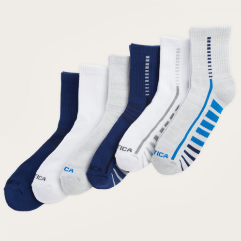 Nautica mens high quarter socks, 6-pack