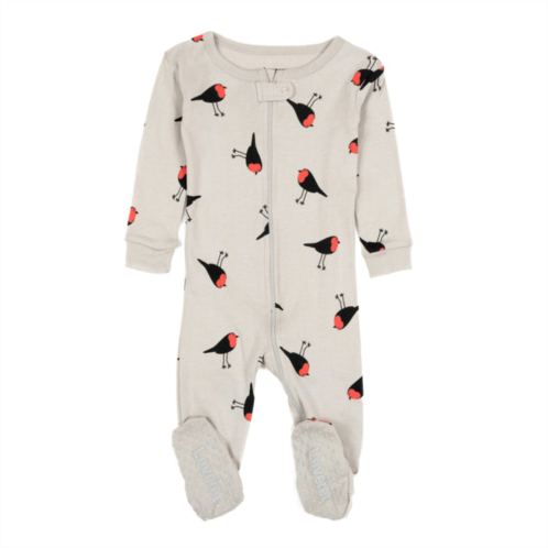 Leveret kids footed cotton pajamas birds