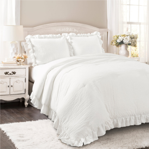 Lush Decor reyna comforter pure white 3pc set king