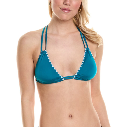 Lucky Brand shell stich halter bikini top