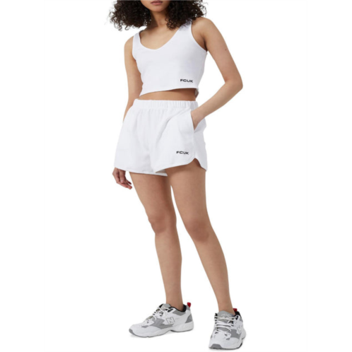 French Connection womens ribbed logo casual shorts