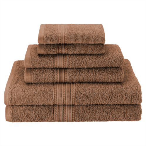 Superior eco-friendly ringspun cotton modern absorbent 6-piece towel set