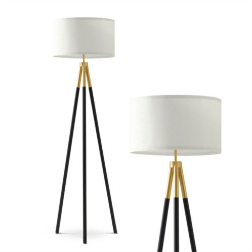 Brightech levi - led black and gold tripod floor lamp